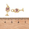 SHEGRACE Brass Micro Pave Cubic Zirconia Pendants XGRQ2C348-406G-3