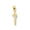 Rack Plating Brass Micro Pave Cubic Zirconia Pendants KK-Z086-52G-01-1
