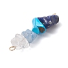 6Pcs Mixed Gemstone Chip Beaded Connector Charms Set PALLOY-JF02770-01-5