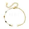 304 Stainless Steel Satellite  Chain & Faceted Round Mixed Gemstone Beads Link Chain Bracelet Making AJEW-JB01622-2