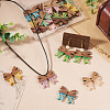 18Pcs 9 Colors Wood & Resin Pendants WOOD-TA0002-96-8