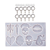 DIY Silicone Halloween Theme Pendant Molds & Keychain & Jump Ring Set HAWE-PW0001-035A-1