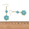 Natural Magnesite & Synthetic Turquoise and Shell Pearl Braided Dangle Earrings EJEW-MZ00789-01-5