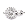 Brass Micro Pave Clear Cubic Zirconia Fold Over Clasps KK-Q074-18P-1