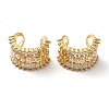 Brass Micro Pave Clear Cubic Zirconia Cuff Earrings EJEW-B057-02G-2