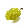 Grape Brass Acrylic Pendants OACR-R006-05G-06-2