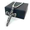 Vintage Punk 304 Stainless Steel Skull Jesus Cross Pendant Necklaces for Men AP1253-4
