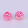 Electroplate Crackle Acrylic Beads CCG-WH0001-8mm-05-2