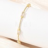 Brass Pave Rectangle Cubic Zirconia Link Chain Bracelets KK-CBA960E-14C-G-3