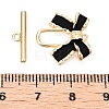 Brass Matte Style Spray Painted Toggle Clasps KK-N054-155G-4