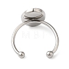 Non-Tarnish 304 Stainless Steel Open Cuff Ring Components X-STAS-I306-06B-P-3