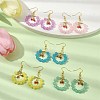 Imitation Jade Glass Beaded Ring Dangle Earrings EJEW-JE05568-5