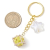 Glass Seed Bead Cube with Acrylic Star Keychain KEYC-MZ00027-5