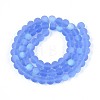 Frosted Transparent Glass Beads Strands GLAA-T032-T6mm-MBB04-2