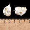 Brass & Pearl Micro Pave Cubic Zirconia Pendants KK-H259-13D-G01-3