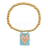 Bohemian Glass Seed Bead Charm Bracelets IW8477-15-1
