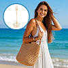 4Pcs 4 Styles Alloy Natural Sea Shell Flower with Starfish Pendant Decorations HJEW-PH02409-5