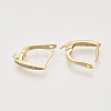 Brass Micro Pave Cubic Zirconia Hoop Earring Findings with Latch Back Closure X-KK-T048-033G-NF-3