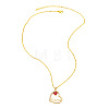 Brass Pave Clear and Red Cubic Zirconia Mama Heart Pendant Necklaces for Mother's Day FS-WGFC5D6-04-2