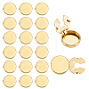 20Pcs Flat Round Brass Button Covers Settings BUTT-ME0001-48C-1