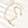 304 Stainless Steel Fish Pendant Necklaces for Women NJEW-F362-01G-1
