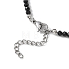Electroplate Glass Triangle and Faceted Round Natural Black Spinel Beaded Necklaces for Women NJEW-JN05666-5