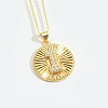 Brass Micro Pave Cubic Zirconia Necklaces FS-WG1D774-09-1