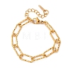 304 Stainless Steel Paperclip Chain Bracelets for Women Men BJEW-A048-01G-4
