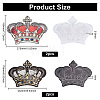 4Pcs 2 Styles Crown Shape Computerized Embroidery Cloth Iron On/Sew On Patches DIY-BC0006-74-2