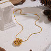 Minimalist 304 Stainless Steel Rose Flower Pendant Round Snake Chain Necklaces for Women KV0581-5