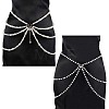 2Pcs 2 Styles Multi Layered ABS Plastic Pearl Beaded Chain Belts AJEW-FG0004-01-1