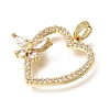 Valentine's Day Brass Micro Pave Clear Cubic Zirconia Pendants KK-C263-29C-G-2