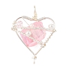 Electroplated Natural Quartz Copper Wire Wrapped Pendants PALLOY-TA00429-03-1