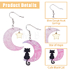 9 Sets 9 Colors Moon & Star & Cat Resin Asymmetrical Earrings EJEW-FI0002-35-4