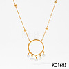 316 Surgical Stainless Steel Ring with Clear Cubic Zirconia Tassel Necklaces for Women WG80F9B-01-1