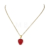 Handmade Lampwork Raspberry Pendant 304 Stainless Steel Cable Chain Necklaces for Women NJEW-JN06189-4