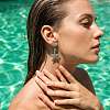 Alloy Resin Stud Dangle Earrings WG23A33-02-1