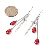 Teardrop with Sword Alloy Dangle Earrings EJEW-JE06311-3