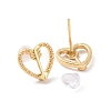 Brass Heart with Arrow Stud Earrings for Valentine's Day KK-A166-06G-2