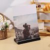 Wood Vinyl Record Slotted Display Stands with Stainless Steel Support ODIS-WH0043-344B-5