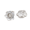 Brass Micro Pave Cubic Zirconia Stud Earring Findings CU-CBAA5EE-04P-01-2