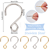 300Pcs 2 Colors Stainless Steel Hook STAS-SP0001-84-2