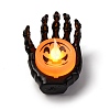 Halloween Resin Skeleton Hand LED Light Figurines Ornament AJEW-Z036-02B-2