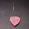 Brushed Style Heart Glass Pendant GLAA-WH0031-07C-1