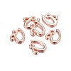 Rose Gold Plated Alloy Letter Pendants X-PALLOY-J718-01RG-U-2