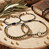 2Pcs 2 Styles Brass Round Beads Braided Bead Bracelets DX6223-3-3