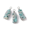 Rack Plating Copper Wire Wrapped Natural Amazonite Chip Big Pendants G-C130-01P-04-1