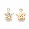 Brass Micro Pave Cubic Zirconia Charms X-KK-T050-32G-NF-2