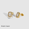 Fashionable 304 Stainless Steel Cubic Zirconia Stud Earrings TM2512-3-1