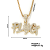 Street Style Sparkling Alloy Crystal Rhinestones Word PLUG Pendant Necklace UZ1980-1-1